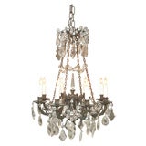 Iron and Crystal Converted Gas Light Chandelier