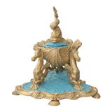 Neoclassical Gilt Bronze and Turquoise Inkwell