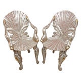 Spectacular Pair of Italian Grotto Chairs by David Barret
