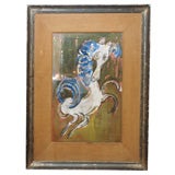 Gouache of Prancing Horse