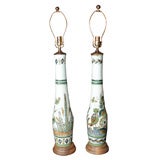 Pair of Mexican Hand Painted Ceramic Lamps