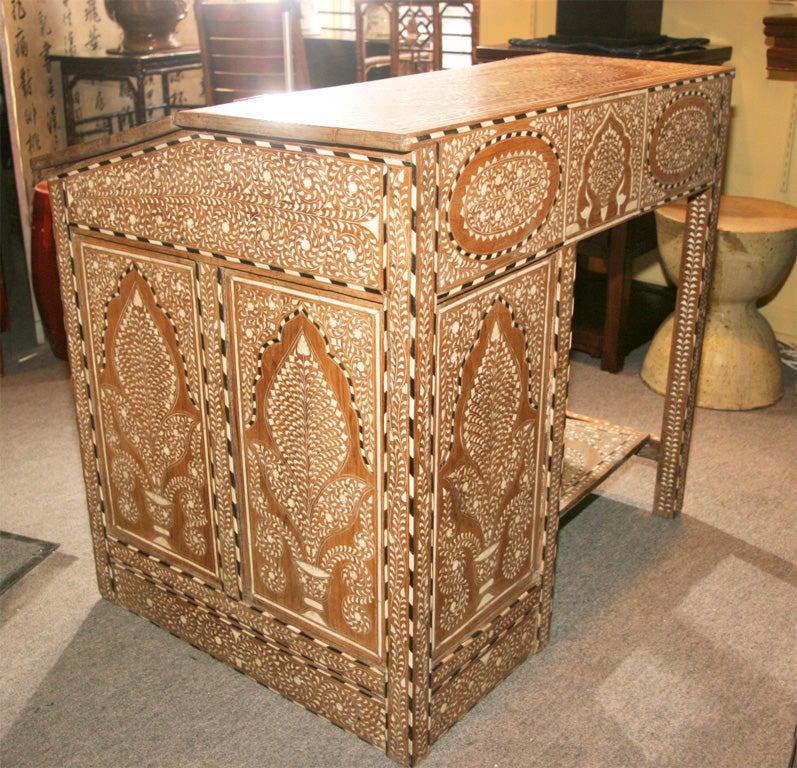 19th Century India 19th century Anglo Indian desk in bone & ebony inlay