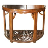 Chinese 19th century Longen wood  Demi lune table Fujian China