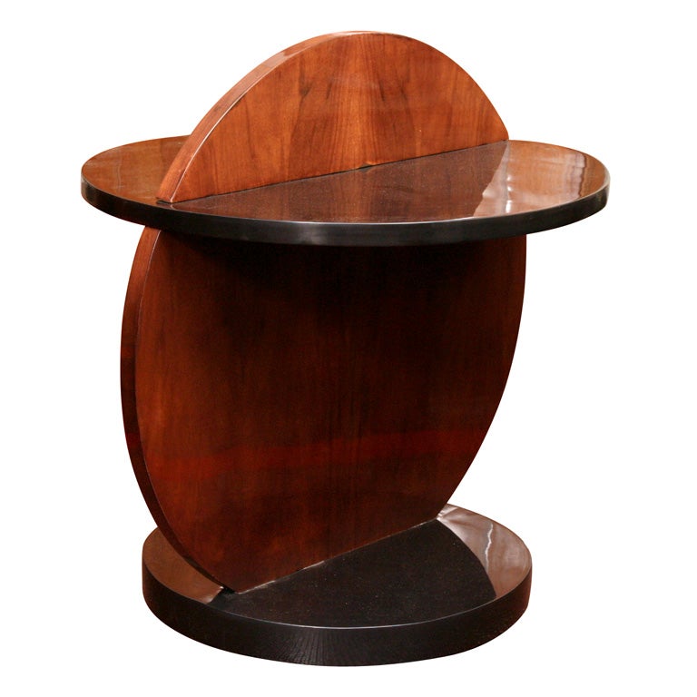 French Walnut Deco Side Table For Sale