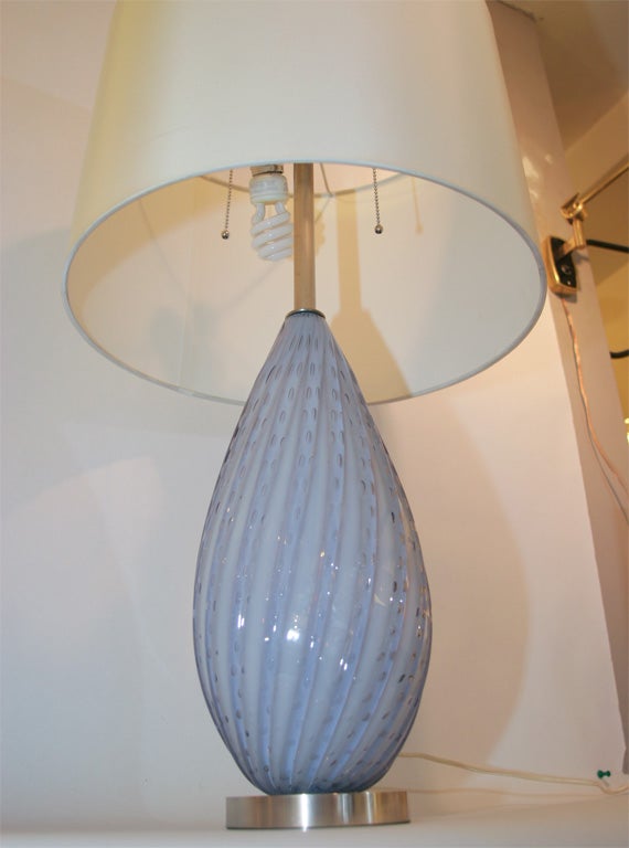 Mid-20th Century A Pair of Italian Art Glass Table Lamps by Seguso