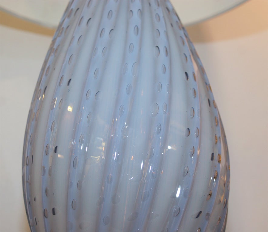 Silk A Pair of Italian Art Glass Table Lamps by Seguso