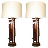 A Pair of Sculptural Table Lamps