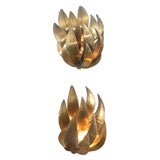 Pair of Brass Sculptural Banana Sconces