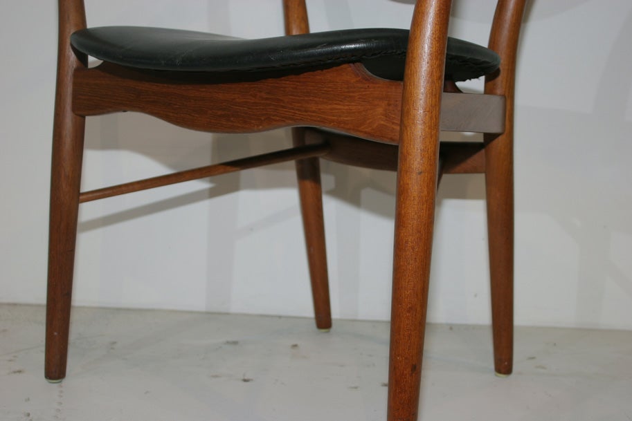 BO 46 Teak and Leather Armchair by Finn Juhl In Excellent Condition In New York, NY