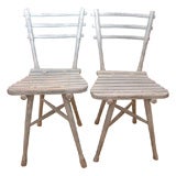 Pair of 1920's Painted Garden Chairs