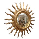 Antique 1920's French Giltwood Sunburst Mirror