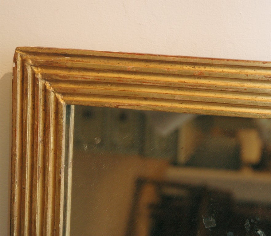 Early 19th Century Giltwood Reeded Mirror