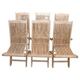 Set of Six 1930's English Steamer Deck Chairs
