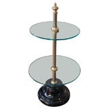 19th Century Brass and Glass Cake Stand