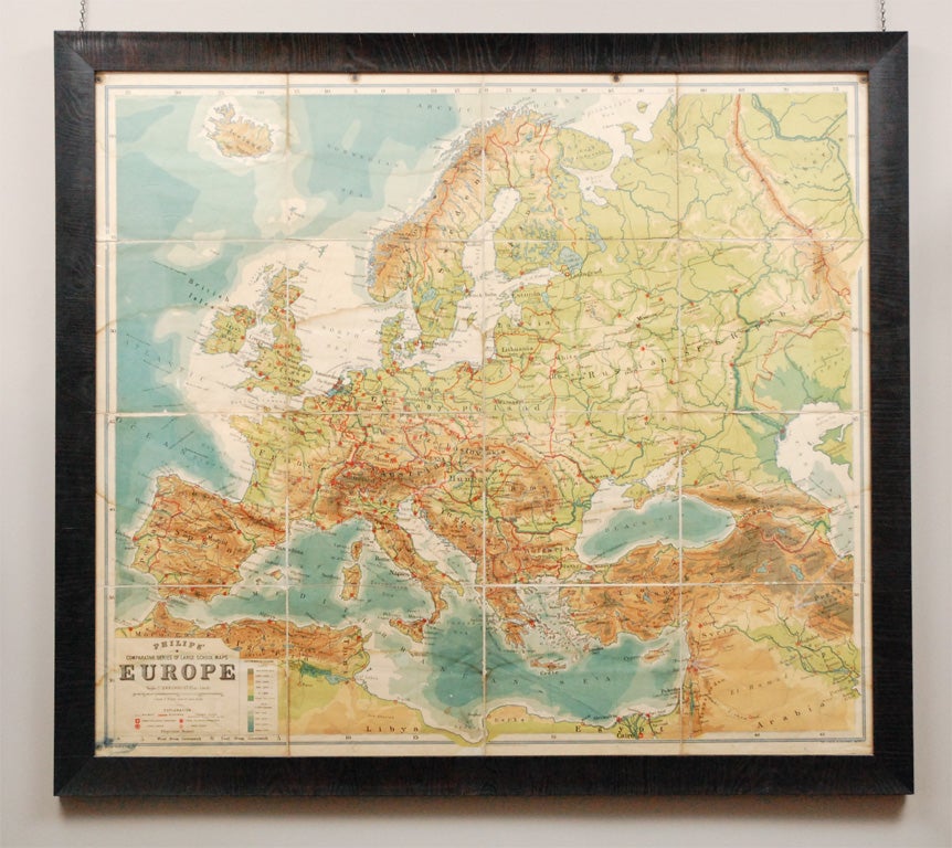 Large English Map of Europe, Circa 1920