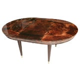 Chocolate Brown Lacquered Goatskin Dining Table-Aldo Tura