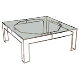 Milo Baughman Chrome Geometric Coffee Table