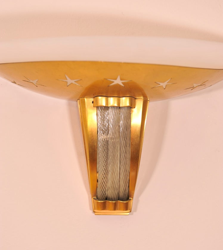 Pair of Art Deco Wall Sconces by Jules Leleu For Sale 1