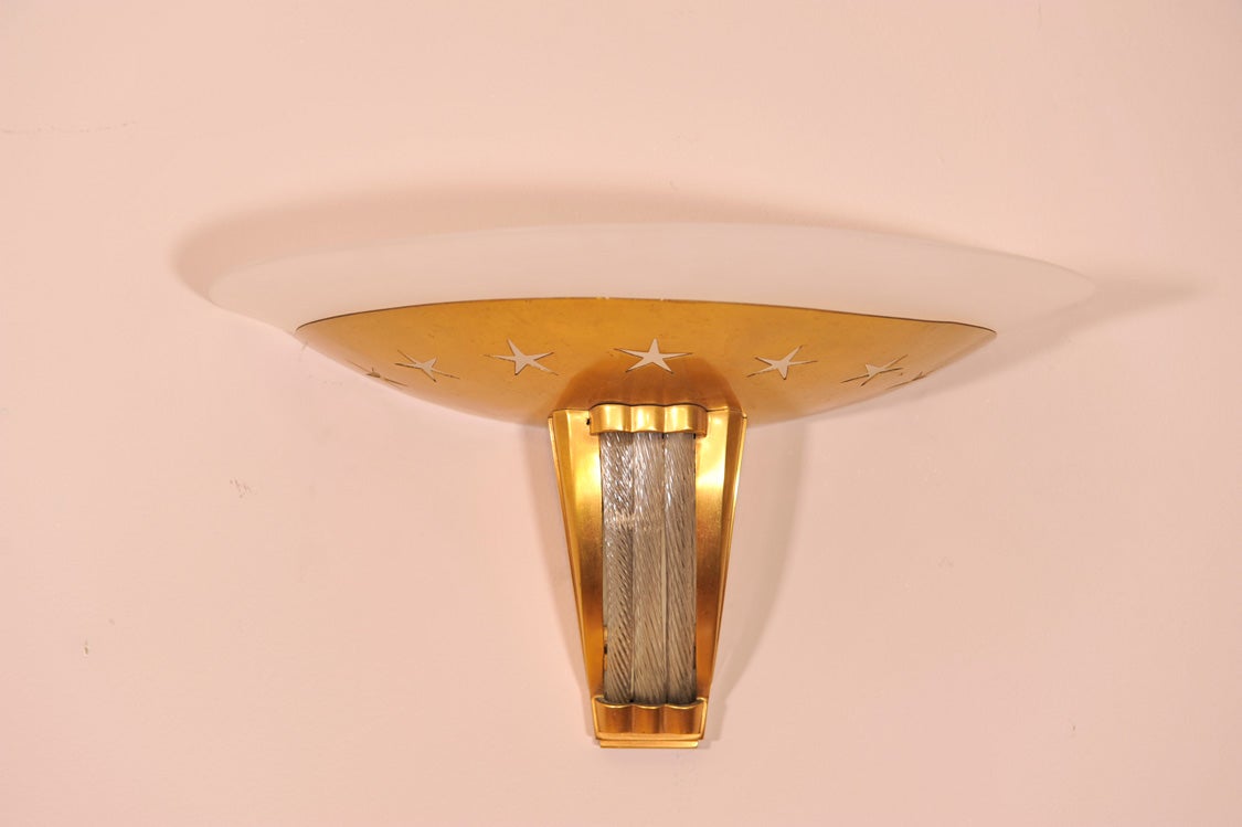 Pair of Art Deco Wall Sconces by Jules Leleu For Sale 2