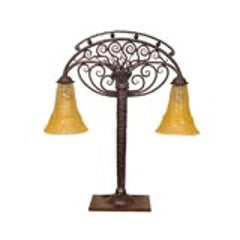 Art Deco Table Lamp with Glass by Daum 5