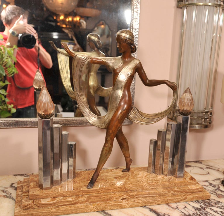 Art Deco Figural Lamp by HENRI MOLINS