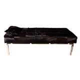 mid century 1970's cowhide and leather daybed