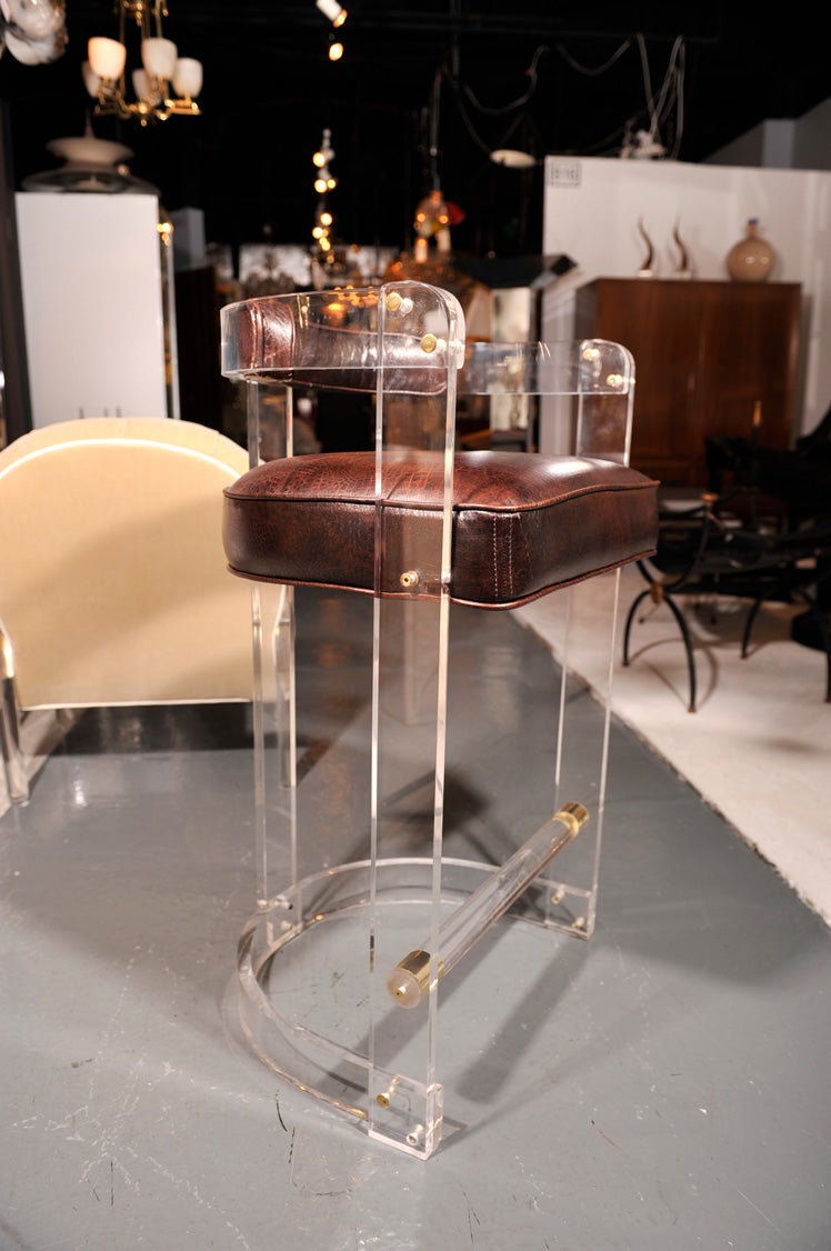 pair of lucite bar stools at 1stDibs