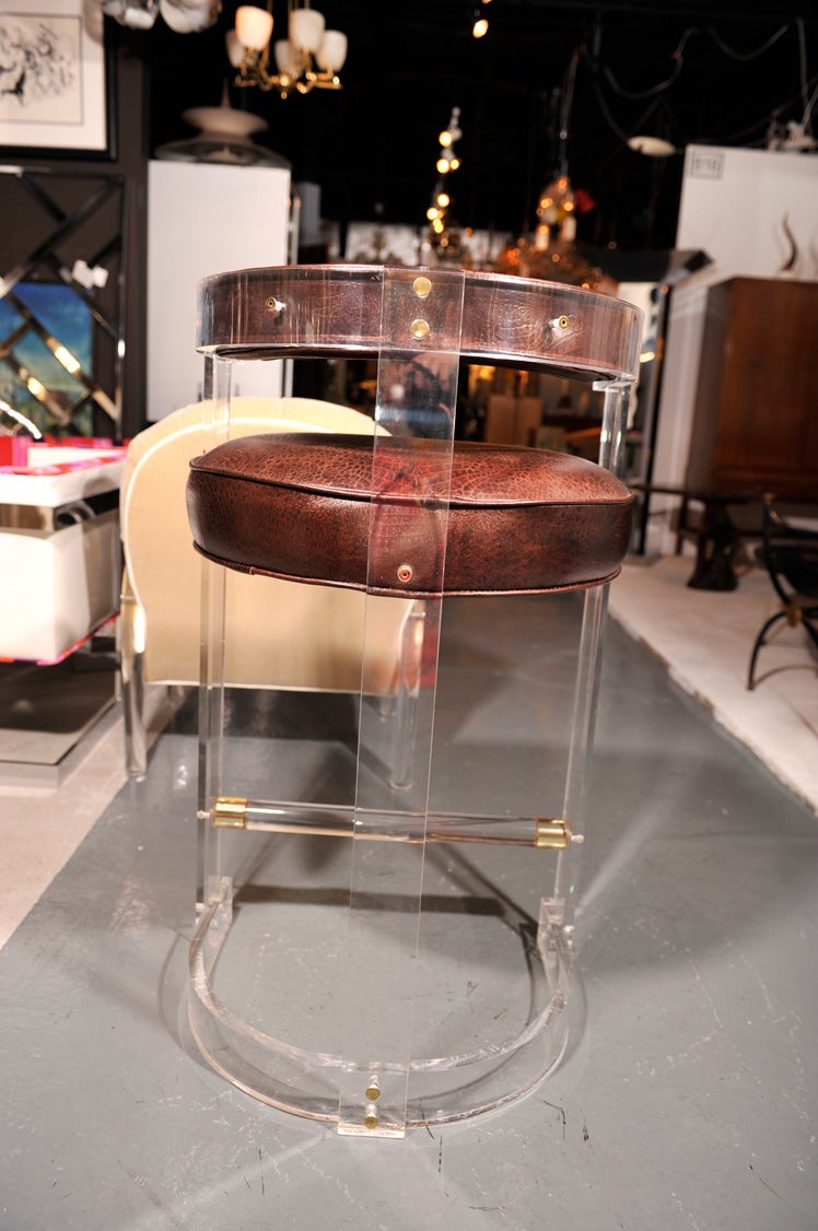 pair of lucite bar stools at 1stDibs