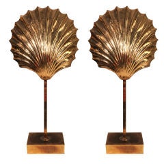 pair of Italian seashell table lamps, Tomasso Barbi, Casa Bique