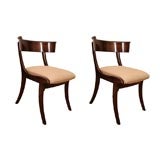 Pair of Beech Klismos-Style Chairs