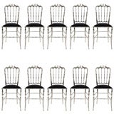 Six Chiavari Polished Nickel Chair Priced Individually