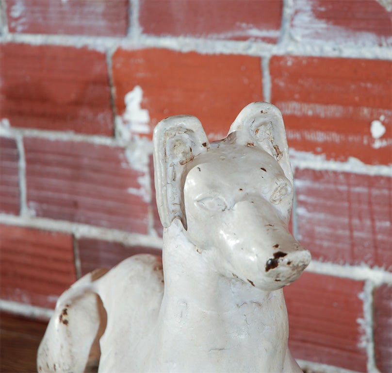 Painted Late 19th Century Fiske Foundry Cast Iron Dog For Sale