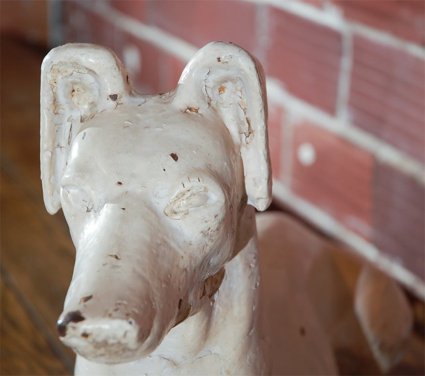 Painted Late 19th Century Fiske Foundry Cast Iron Dog For Sale