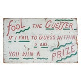 Vintage Carnival Carny Game Sign