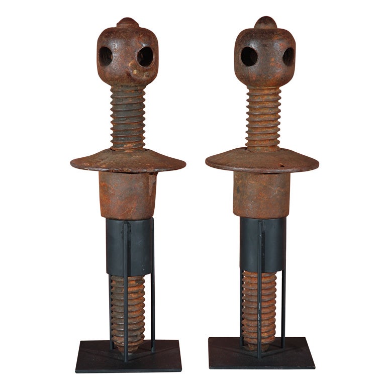 Large Early Industrial Cast Iron Bolt at 1stdibs