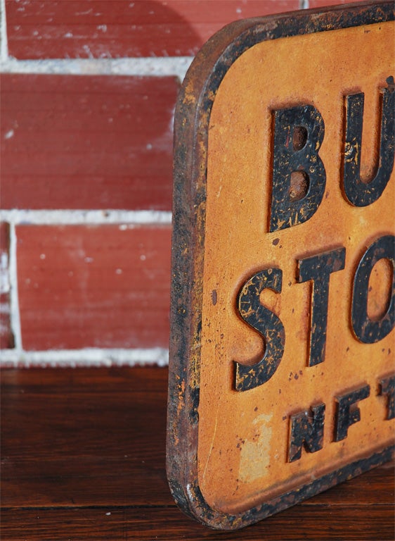 old bus stop sign