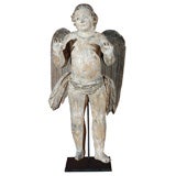 19th Century Carved Wood Angel