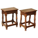 Pair of English Oak Joint Stools