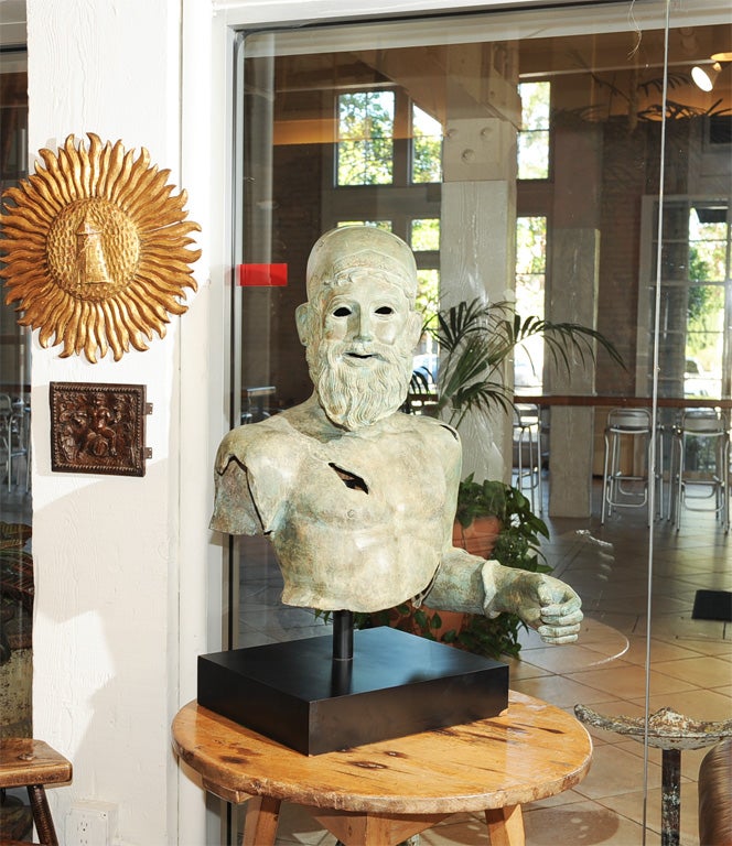 Very large scale cast bronze Grecian torso