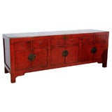 Stunning Red Lacquer Sideboard