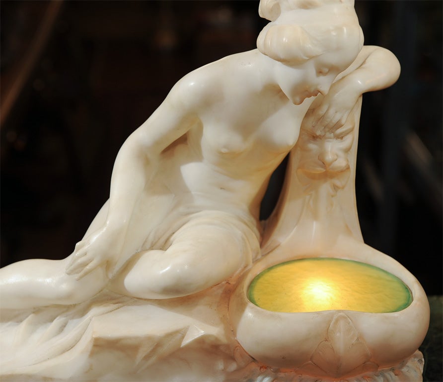 Italian Alabaster Figural Lamp