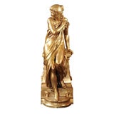 Statue en bronze doré "Suzanne"