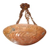 Antique Carved Alabaster Bowl