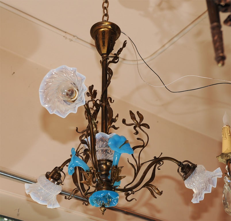 Art Nouveau Three Arm Chandelier