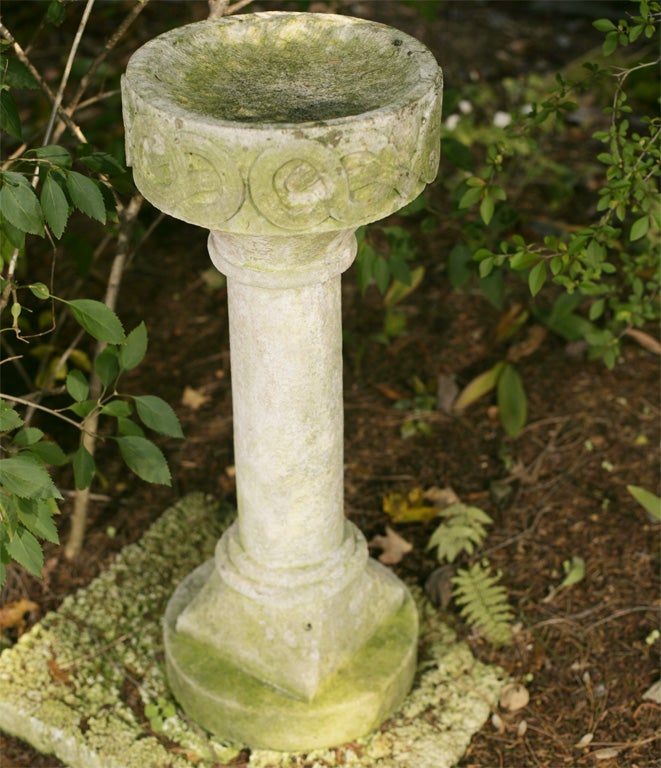English Carved Stone Birdbath