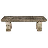 Antique Period Carved Limestone Garden Bench