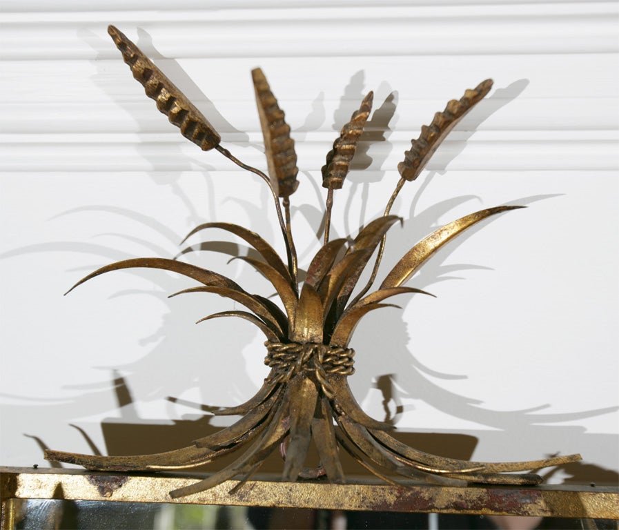 French Fun Pair of Gilded Wheat Sheaf Mirrors