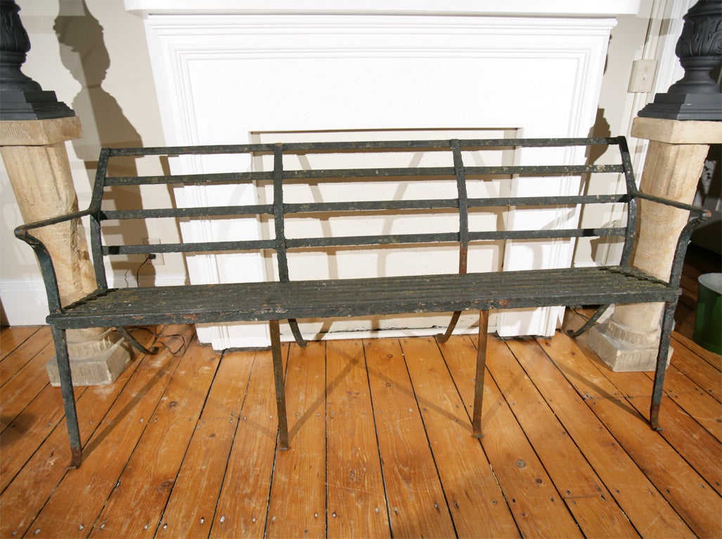 Period Regency Wrought Iron Garden Bench