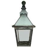 Antique Period English Verdigris Copper Street Lantern