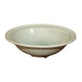 Antique 13th Century Thai Pale Celadon Jade Footed Bowl